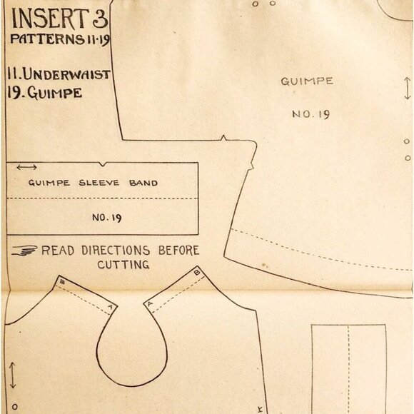 1913 Mary Frances Sewing Pattern Doll Underwaist Guimpe Jane Boyer Crafts DWSS11 - Picture 1 of 4